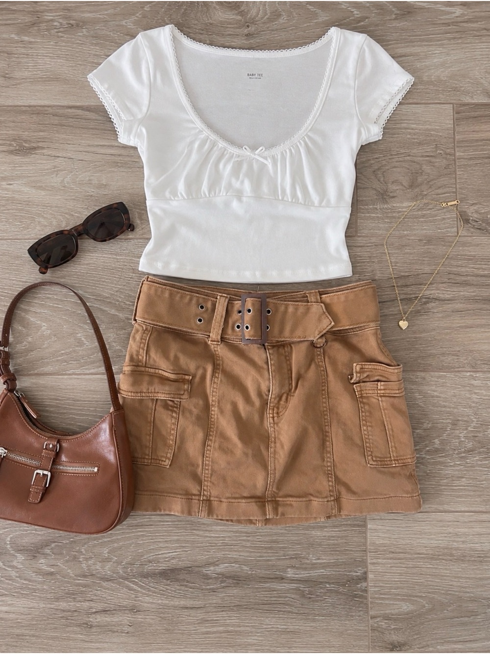 SO Tan Cargo Skirt w/ Belt